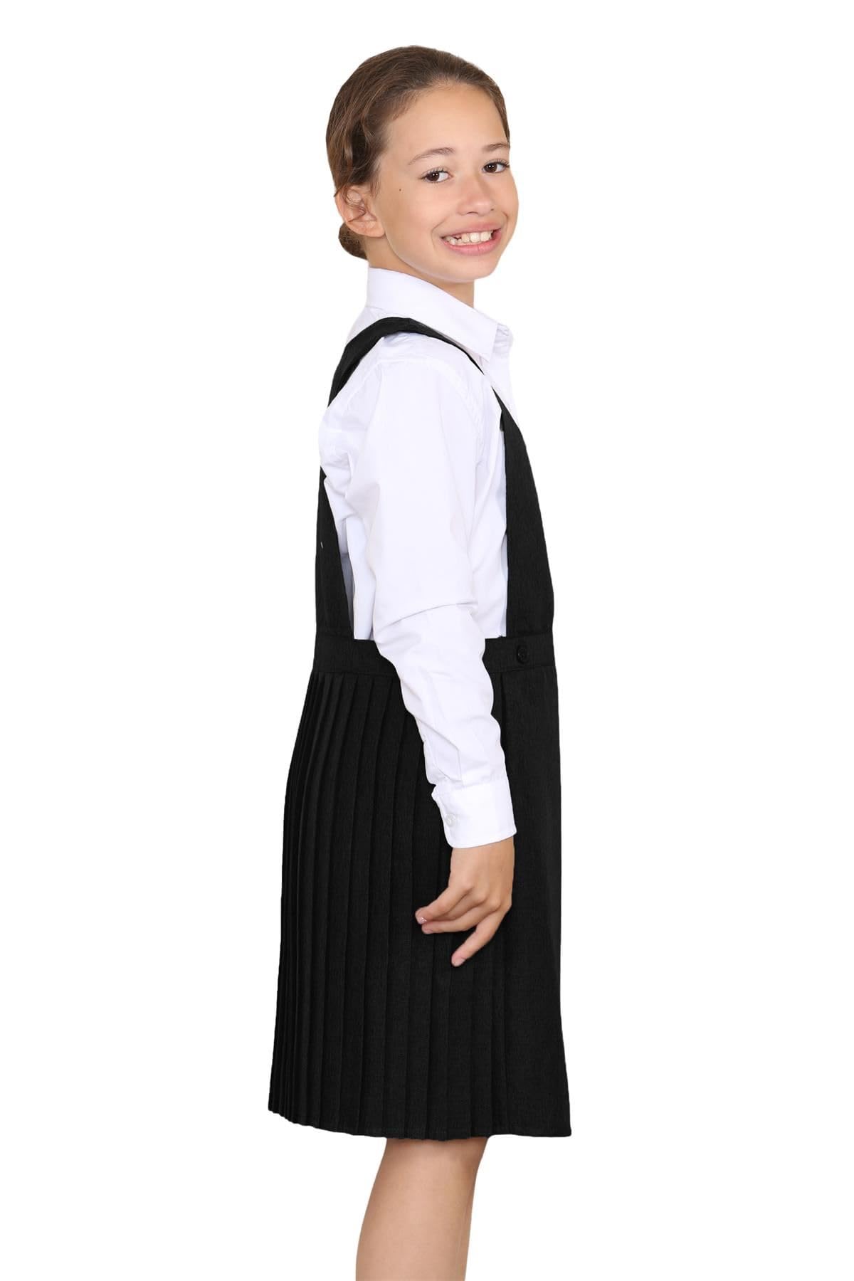 Paquete de 2 vestidos escolares Pinafore para niñas, vestido de