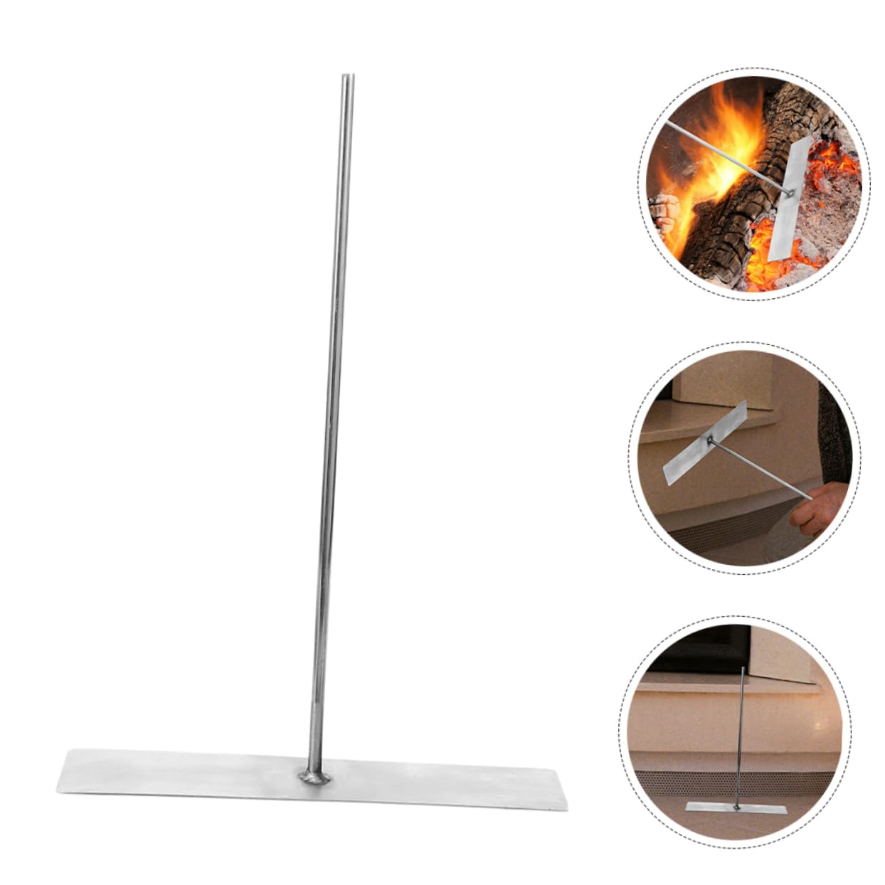 Mipcase Stainless Steel Grill Cleaner for Outdoor Grill Small Ash Rake BBQ Ash Shovel for Coal Oven