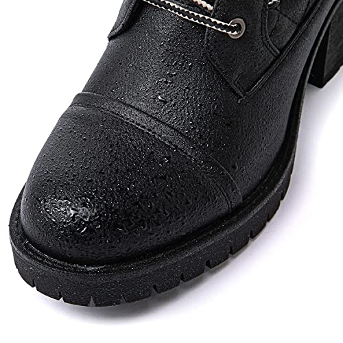 GLOBALWIN Women's Combat Boots Lace Up Comfortable Ankle Booties For Women Low Heel4