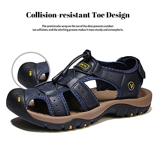 Maylrvjv Men's Outdoor Sports Sandals Lightweight Comfortable Hiking Walking Leather Casual Sandals Water Shoes2
