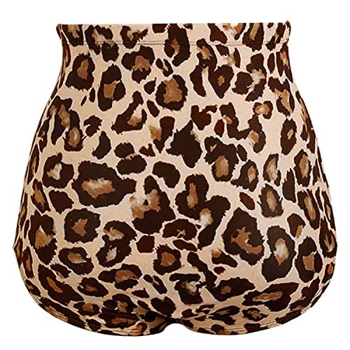 image for Tempt Me Women's High Waisted Swimsuit Bottom Leopard Tummy Control Ru