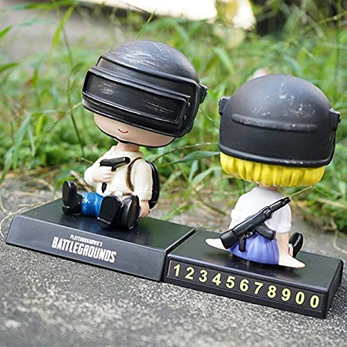 Image of Awestuffs Phone Holder Bobblehead Action Figure for Car Dashboard, Office Desk & Study Table (Pack of 1) (PUBG Couple)