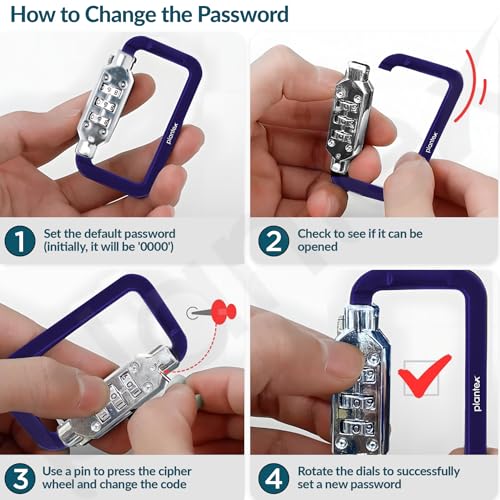 Image of Plantex 3-Digit Code Combination Lock /Number Lock /Portable Luggage Lock /Travel Lock for Briefcase /Laptop Bags - Pack of 2 (Blue)