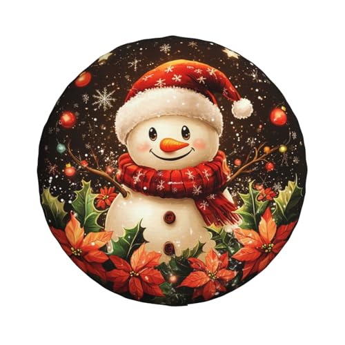 Image of Christmas Snowman Spare Tire Cover Winter Weatherproof Universal Wheel Protectors Christmas New Year Wheel Covers for Rv Camper Travel Trailer SUV Truck 17 Inch Holiday Xmas Decor