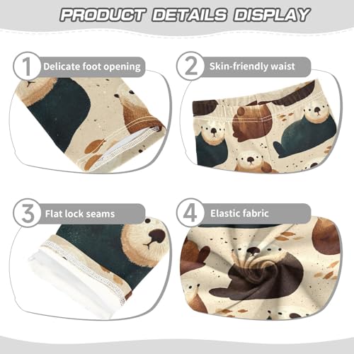 Girls Leggings Sea Otters Soft Toddler Leggings for Girls Kids Pants Size 4T-10T3