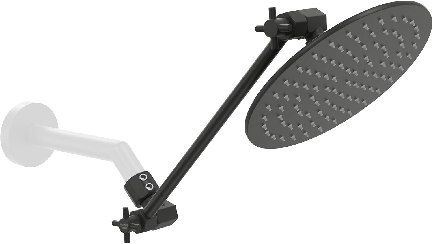 HammerHead Showers 8 Inch Rain Shower Head & 12 Inch Long Adjustable