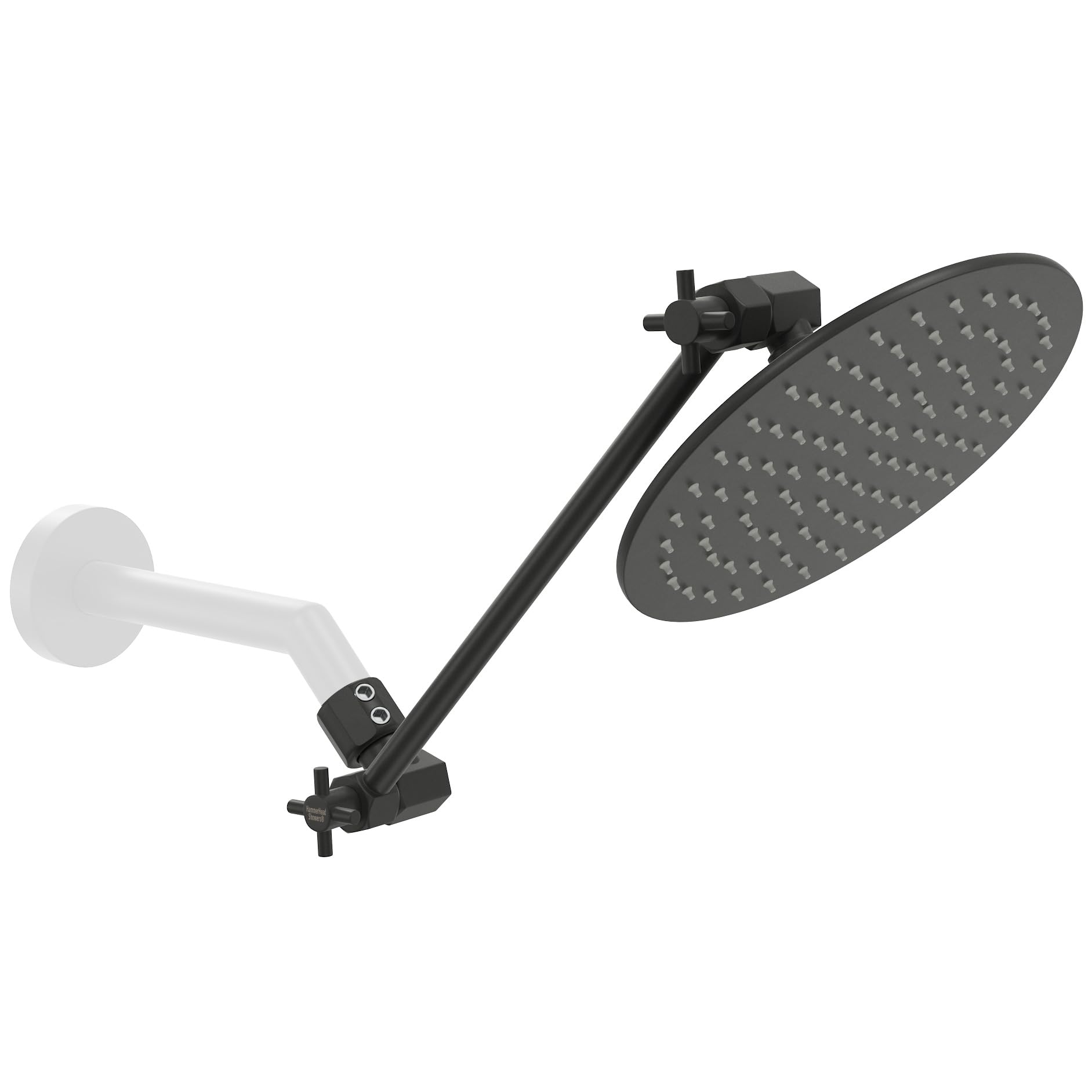 HammerHead Showers 8 Inch Rain Shower Head & 12 Inch Long Adjustable
