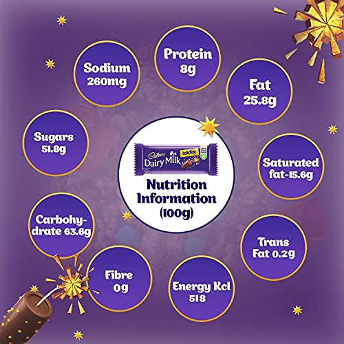 Image of Cadbury Dairy Milk Chocolate Bar, Pack of 12 (Fruit and Nut, 4x36g, Roast Almond, 4x36g, Crackle, 4x36gm) 432 gm
