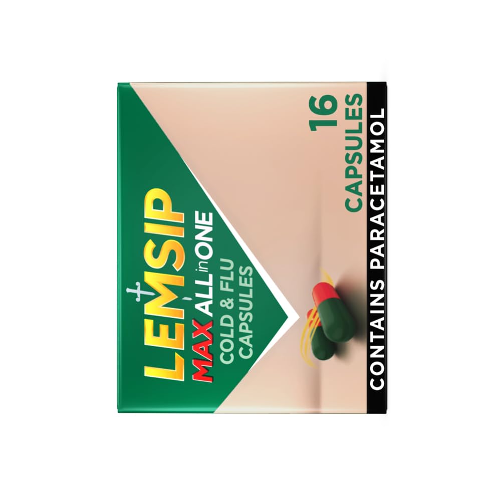 Lemsip Maximum Strength 16 Capsules: Fast Relief For Congestion, Phlegm, Mucus, Chesty Cough With Paracetamol - Effective Cold & Flu Treatment