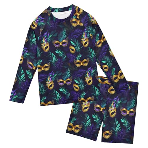 Brazil Mardi Gras Carnival Party Toddlers and Baby Boys' Swimsuit Trunk and Rashguard Set B0403522