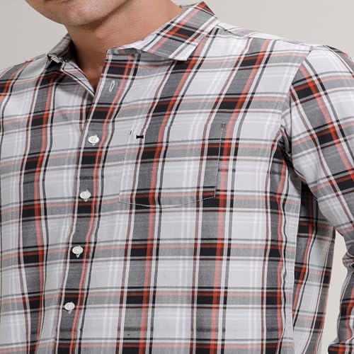 Image of BASICS 100% Cotton Checked Shirt for Men | Slim Fit | Everyday Smart Casual Wear | Full Sleeve