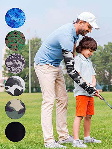 Boao 10 Pairs UV Sun Protection Arm Sleeves for Men Women Sport Cooling Tattoo Cover Compression Sleeves with Thumbholes4