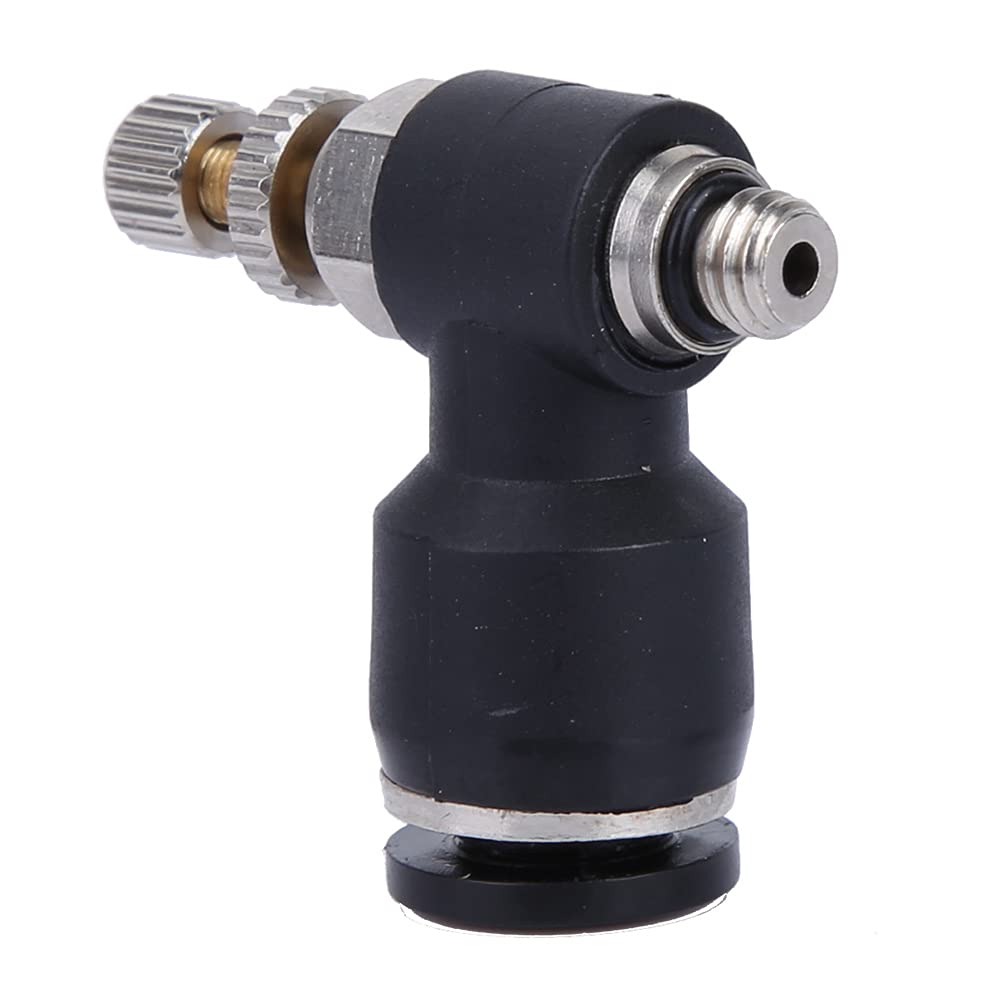 CO2 Air Adjuster, Air Pipe Adjustable Joint C02 Gas Nozzle Valve Engraving Machine Nozzle Air Valve (Trachea 6mm/Thread M5/Adjustable)