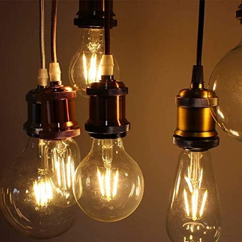 Vintage Ceiling Pendant Light Fitting, E27 Lamp Holder Suspended Pendant Light with Twisted Braided Flex (Chrome)