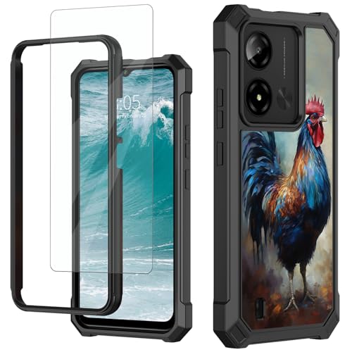 Coque Cloud Mobile Stratus C8 Prime rigide antichoc avec verre trempé motif coq
