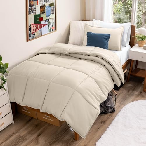Bare Home Comforter Set - Twin/Twin Extra Long Size - Ultra-Soft - Goose Down Alternative - Premium 1800 Series - All Season Warmth (Sand)