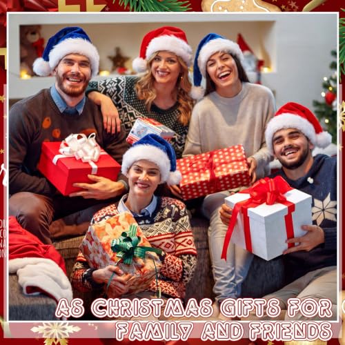 Image of Vicenpal 20 Pcs Santa Hats Bulk for Adults, Red and Blue, Classic
