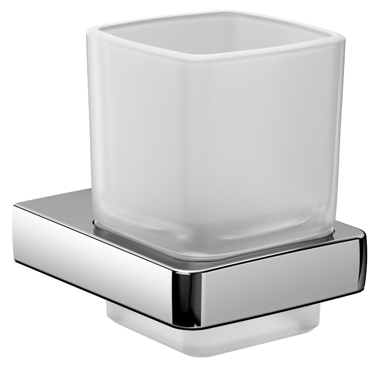 Emco Trend 022000100 - Porta spazzolini da Bagno, in Vetro Satinato/Cromato