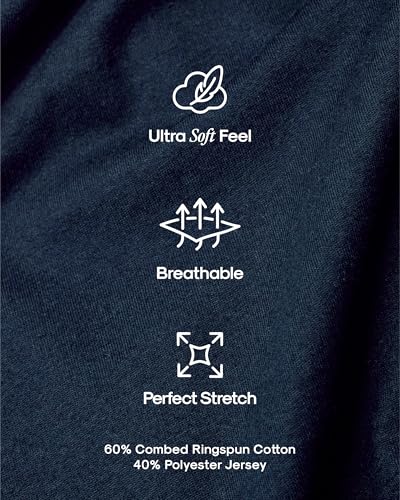 True Classic Mens T-Shirts, Curved Hem Drop Cut Tee, Navy, M - image 8
