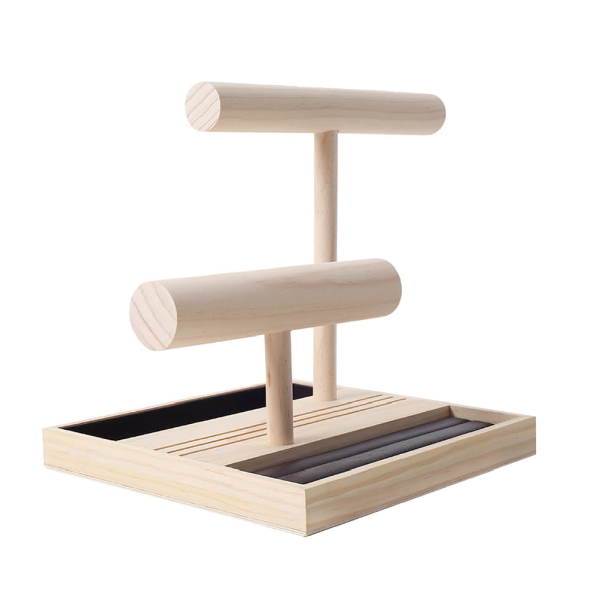NUOBESTY Présentoir à Bijoux en Bois Massif Double Couche pour Femme