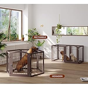 Jsb144inchextrawide30inchtalldoggatewithdoorwalkthroughfreestandingpetgateforhallsstairshomepetpuppysafetydogfencewith2pcssupportfeetespresso Cucciolini Doodles cucciolini doodles