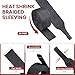 BuyUneed Heat Shrink Braided Sleeving, 2:1 Ratio Shrinkable Fabric Tubing Sleeve Abrasion Protection Cable Wire Sheath (1