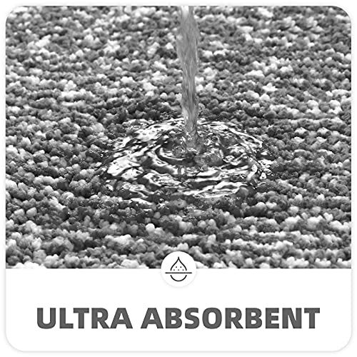 Color G Bathroom Rug Mat, Ultra Soft And Water Absorbent Bath Rug, Bath Carpet, Machine Wash/Dry, For Tub, Shower, And Bath Room (16"X24", Dark Grey And White) #TOP1