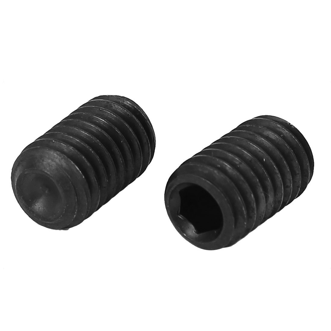 20-Pack 3/8-16 Black Alloy Steel Cup Point Set Screws – Hex Key Drive, 5/16” To 3/4” Length Options
