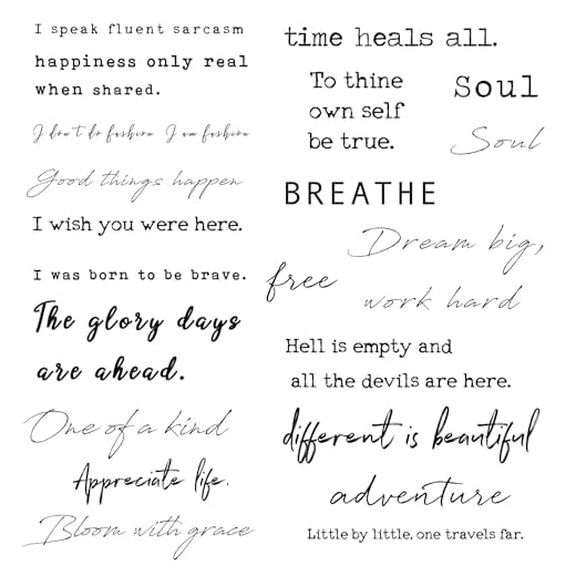 Everjoy Inspirational Words Temporary Tattoos - 20 pcs