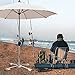 Foldable Portable Beach Umbrella Stand-Portable Patio Umbrella Base Holder,Outdoor Sunshade Anchor Size PLUS Thickened,Rust Free Tempered Iron Umbrella Stand for Courtyard,Swimming Pool,Beach,Grass