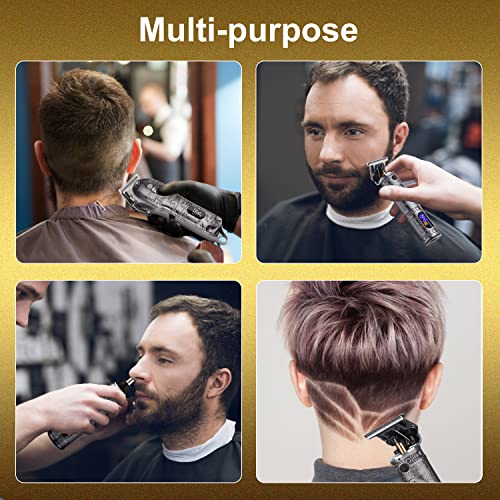 Ehjyo Hair Clippers For Men, Professional Cordless Clippers For Hair Cutting Barber Clippers And Trimmers Set,Usb Rechargeable T-Blade/Beard/Nose Hair Trimmer Set, Gifts For Men Dad Husband Gray #TOP5