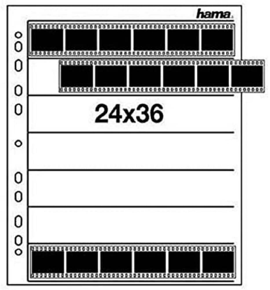 Hama 25 Diahüllen für gerahmte Dias (Dia-Archivierung im Format 5x5cm, bis zu 500 Dias) transparent & Negativarchivierungshüllen (Pergamin) für je 7 Kleinbild-Streifen à 6 Bilder (25 St.)