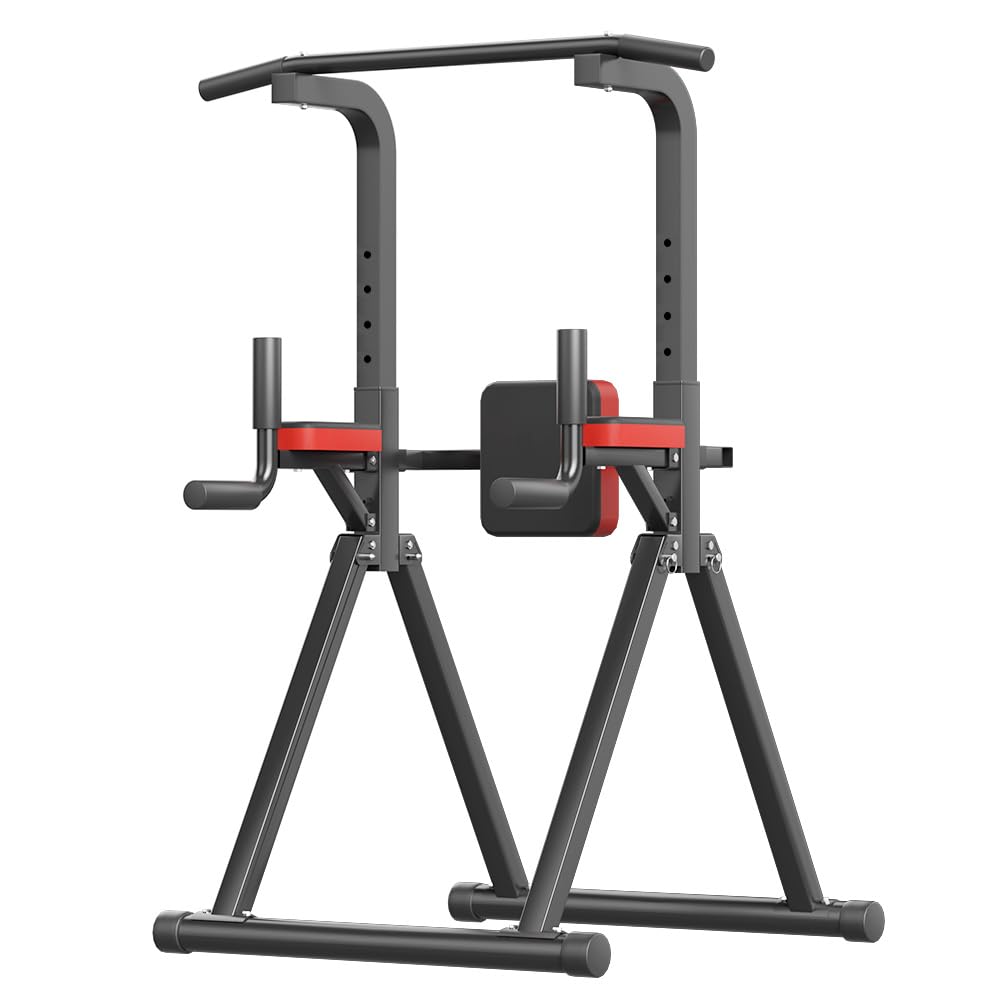 Foldable Power Tower Adjustable Multifunction Pull Up Bar Tower Station Pullup Dip Station Rack for Home Gym