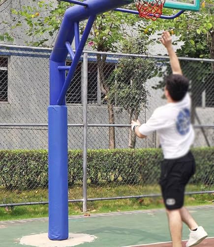 MLYAYE Circle Basketball Pole Pad Navy Blue, Custom All-Weather Foam Pole Protector Padding Cover with Nylon Fixing for Basement Rod/Volleyball Hoop/Canopy Post(Dia-8.6 in,H 5.5ft)