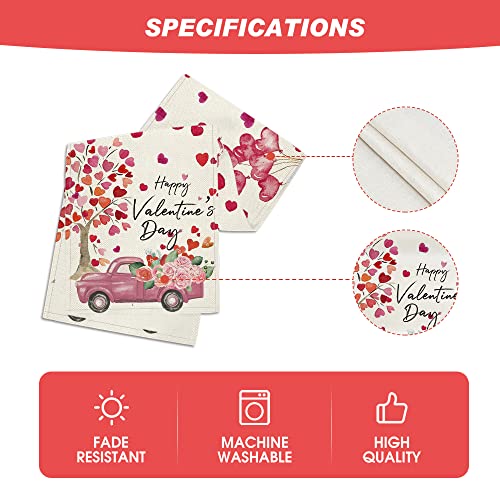 Artoid-Mode-Heart-Tree-Truck-Rose-Balloon-Happy-Valentines-Day-Table-Runner-Seasonal-Anniversary-Wedding-Holiday-Kitchen-Dining-Table-Decoration-for-Indoor-Outdoor-Home-Party-Decor-13-x-72-Inch