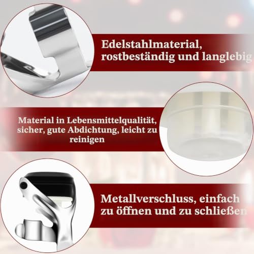 Flaschenverschl¨¹sse mit Hebel 6 St¨¹ck Universal Wein Flaschenverschluss, Edelstahl Sektverschluss Weinflaschenverschluss Champagner… – Ansicht 5