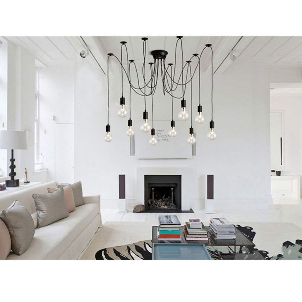 Lampadari creativi Loft Paralume classico antico Lampadari a ragno fai da te regolabili multipli Lampada a sospensione retrò E27 Lampada a sospensione industriale Sala da pranzo Camera da letto Hote