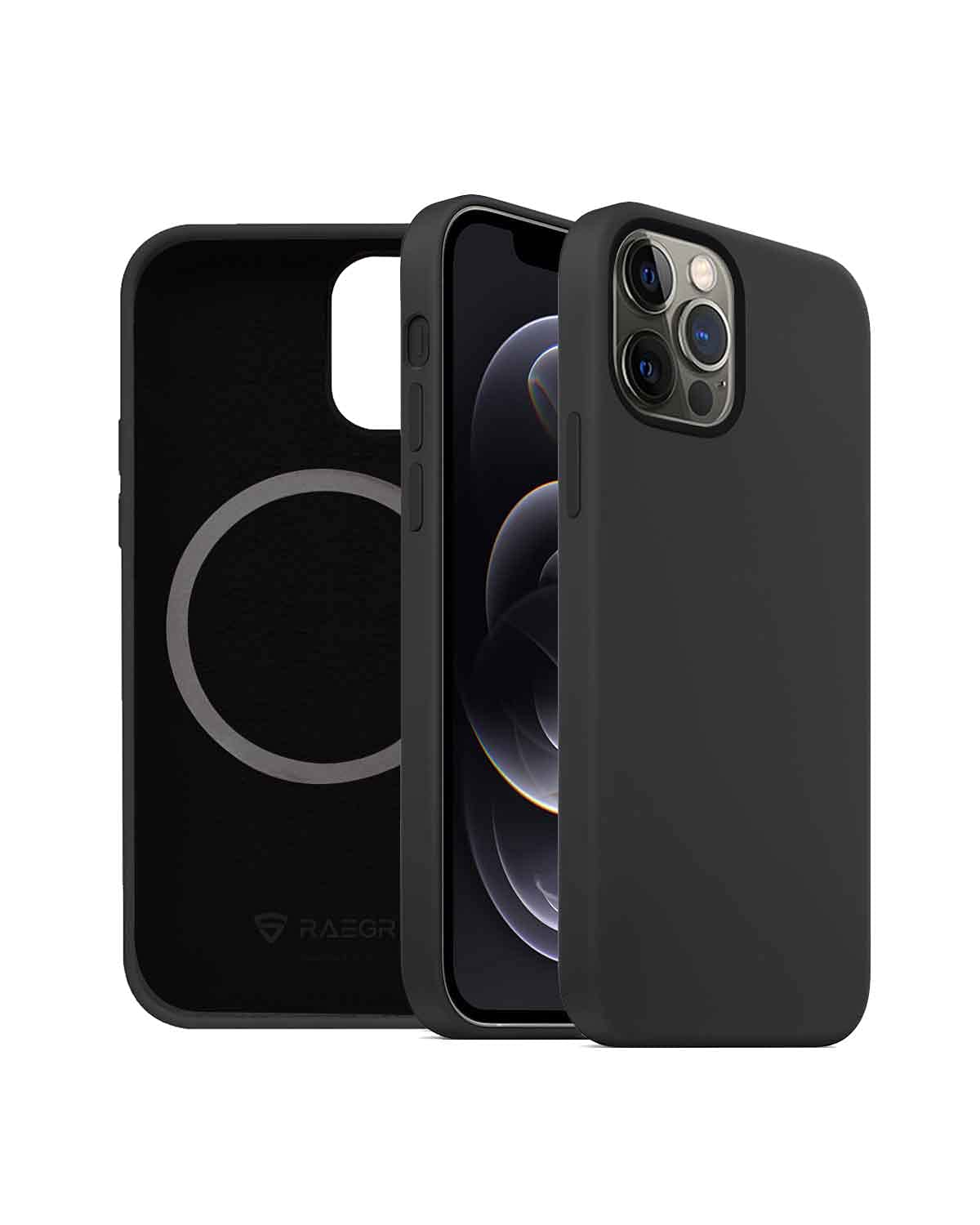 RAEGR iPhone 12/12 Pro Case | Magnetic Case | Supports Mag-Safe Wireless Charging | Premium Soft Silicone MagFix Case/Cover Designed for iPhone 12/12 Pro 5G (6.1-inch) (2020) - Charcoal RG10241