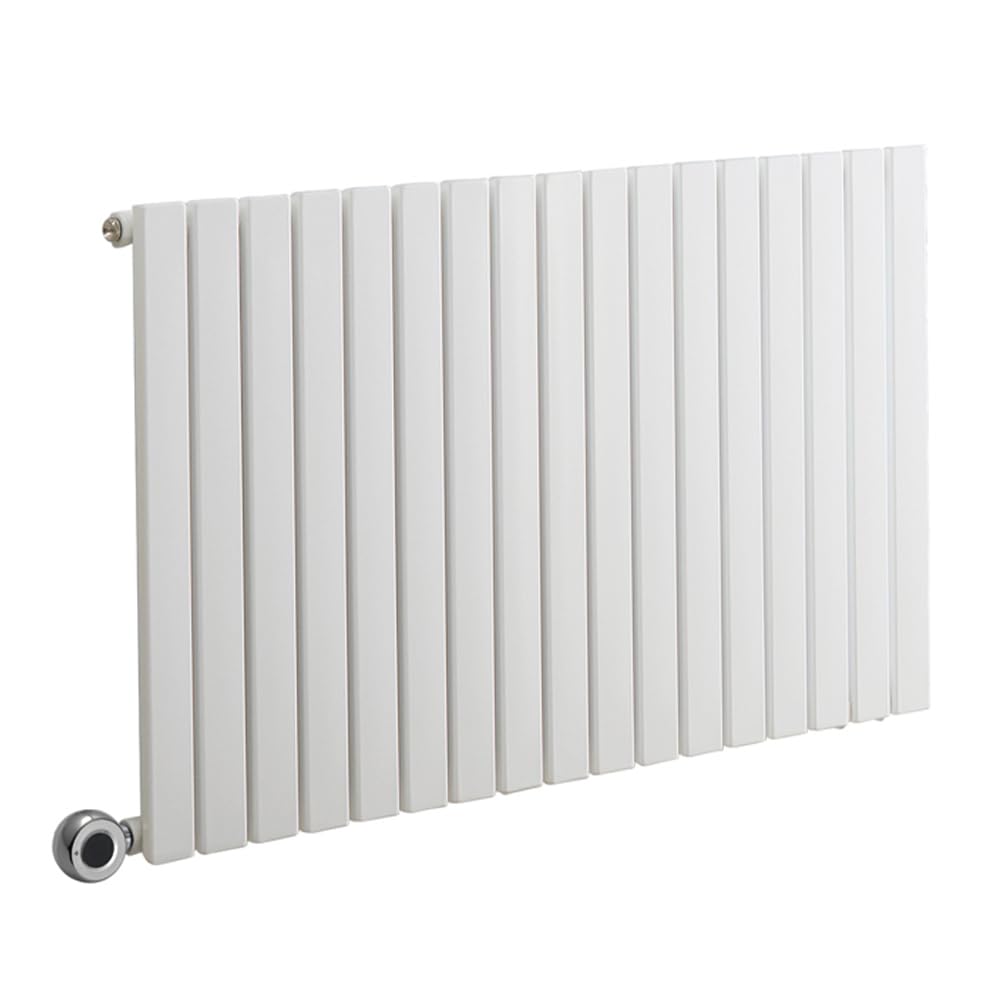 Milano White Capri - Electric Horizontal Designer Radiator 635Mm X 1000Mm Single Panel With Hardwired Chrome Wi-Fi Heating Element