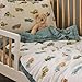 Little Unicorn Toddler Bedding 3-Piece Set | Includes Comforter, Crib Sheet & Pillowcase | Soft & Breathable Muslin Fabric | for Convertible Cribs & Toddler Beds (Work Trucks)