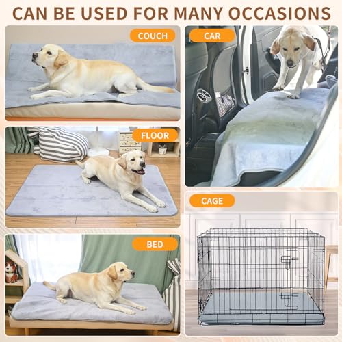 Image of Homimp Self Warming reusable dog training pads,Non-Slip Washable Pee Pads for Dogs, Fast Absorbent Pet Whelping Pads, Ideal for Puppy Senior Dog Whelping, Incontinence, Housebreak, Crate,59x40in, Gray