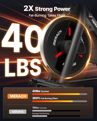 Image of MERACH Exercise Bike with Screen, 21.5 inch HD Display, Magnetic Resistance | Stationary Bike for Home, Exclusive App with Courses, 330lbs Capacity, Low Noise, Adjustable Seat & Handlebars