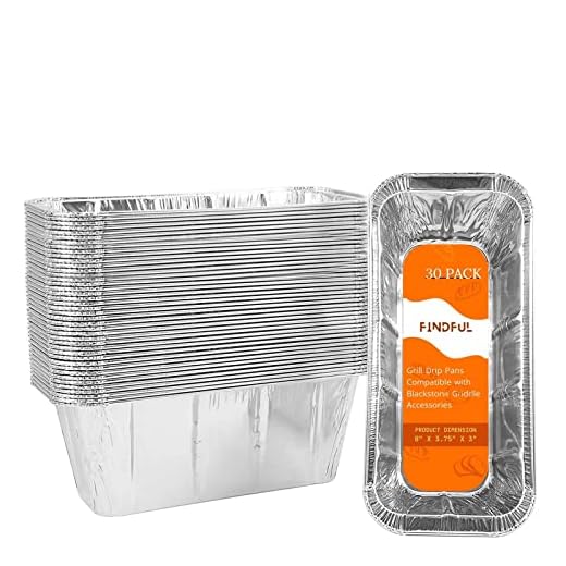 30-Pack Blackstone Griddle Accessories Drip Pan Liners, Aluminum Foil Pan Disposable for 17" 22" 28" 36" Blackstone Griddle Drip Tray Holder Grill Rear Grease Catcher Cup Liners