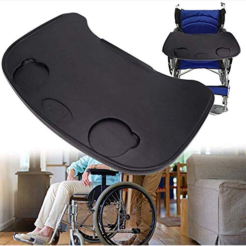 LMEIL Portable Wheelchair Lap Tray Table Accessories with Cup Holder Medical Universal Trays