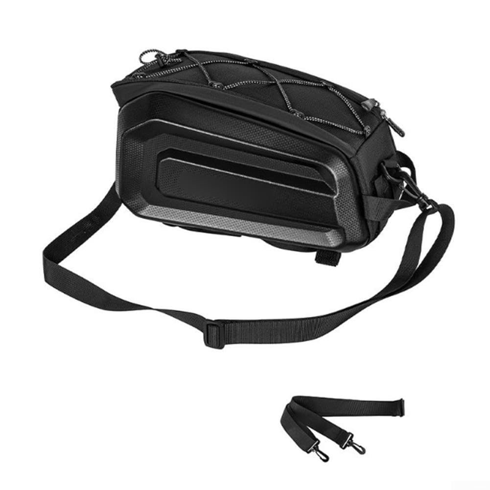 10L PU poliestere borsa portapacchi posteriore per biciclette con grande apertura cerniera interna spaziosa e tracolla rimovibile