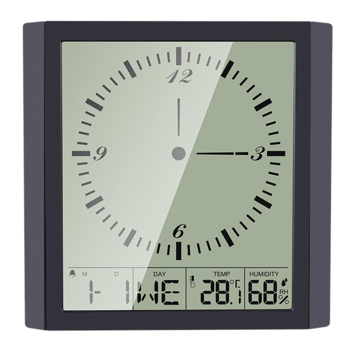 Cabilock 1 Pieza Reloj de Pared Digital electrónico Negro despertadores para dormitorios Reloj de Pared Moderno Relojes para Sala de Estar Reloj de la Sala AbS Black