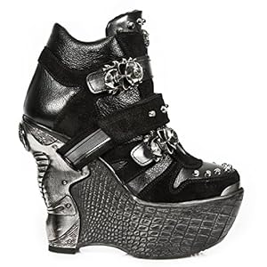 New Rock - Boots & Shoes New Rock Boots M.PZ015-S1 Gothic Hardrock Punk Damen Stiefelette Schwarz New Rock - Boots & Shoes New Rock Boots M.PZ015-S1 Gothic Hardrock Punk Damen Stiefelette Schwarz