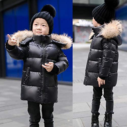Girls Long Hooded Puffer Jacket Thicken Fur Collar Warmth Winter Outerwear Zip Up Cute Padded Down Coat Boys Clothes3
