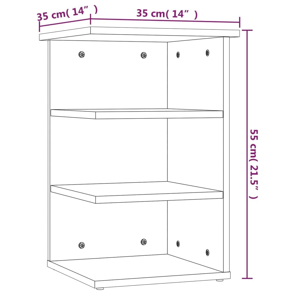 Mobiletto Laterale Grigio Sonoma 35x35x55 cm Legno Multistrato | Armadietto versatile con 3 scomparti per soggiorno o camera da letto, superficie facile da pulire con panno umido.