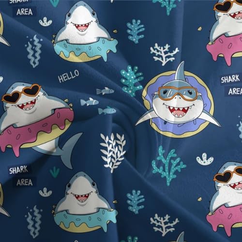 HAVOP Shark Bedding Duvet Cover Set King Size Kids Boys Girls Set Ocean Animal Quilt Cover Set Soft Comforter Cover All Season Bedding Set Blue - Image 3